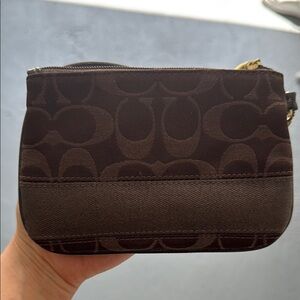 Coach Brown Monogram Wristlet